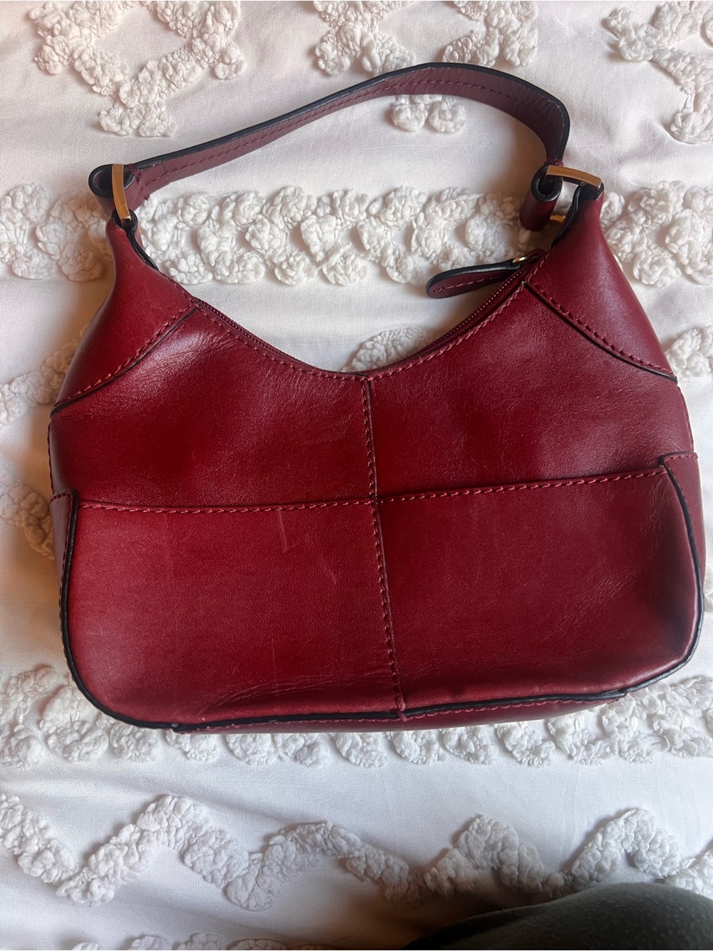 Etienne Aigner Burgundy Leather Shoulder Bag